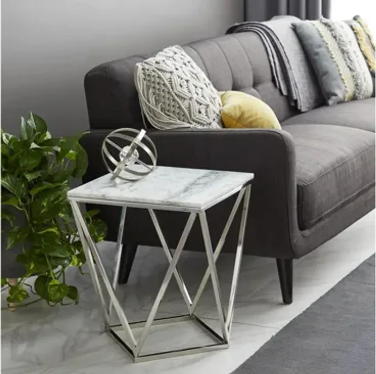 Ivy Collection Geometric Accent Table