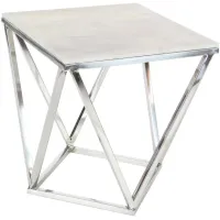 Ivy Collection Geometric Accent Table in Gray by UMA Enterprises