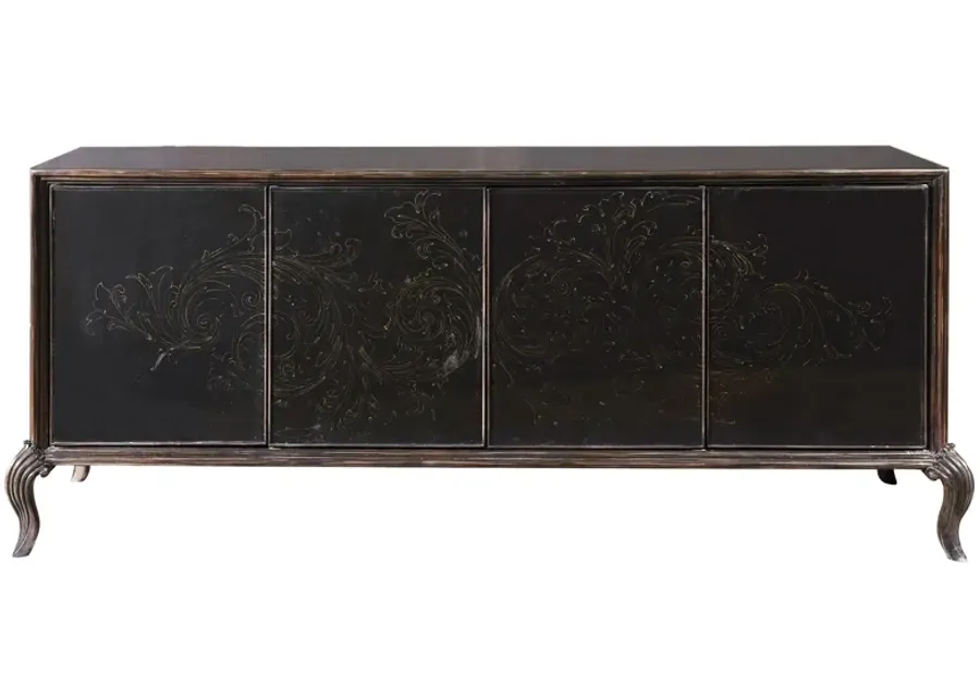 Pulaski Accents Media Credenza in Black by Samuel Lawrence