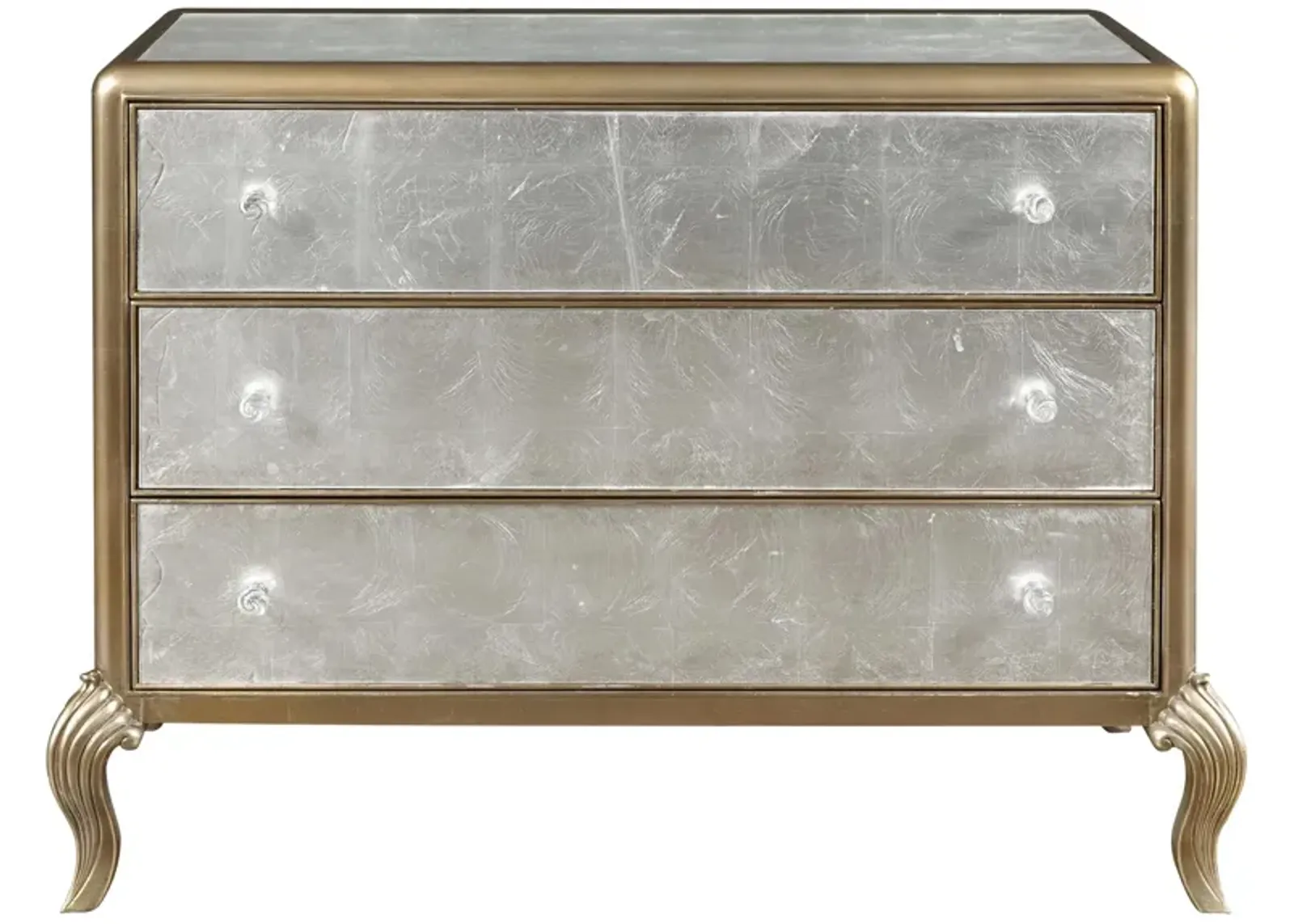 Pulaski Accents Eglomise Accent Chest in Silver by Samuel Lawrence