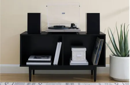 Liam Medium Record Storage Cabinet in Black by Crosley Brands