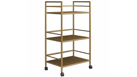 Helix Rolling Utility Cart in Gold by DOREL HOME FURNISHINGS