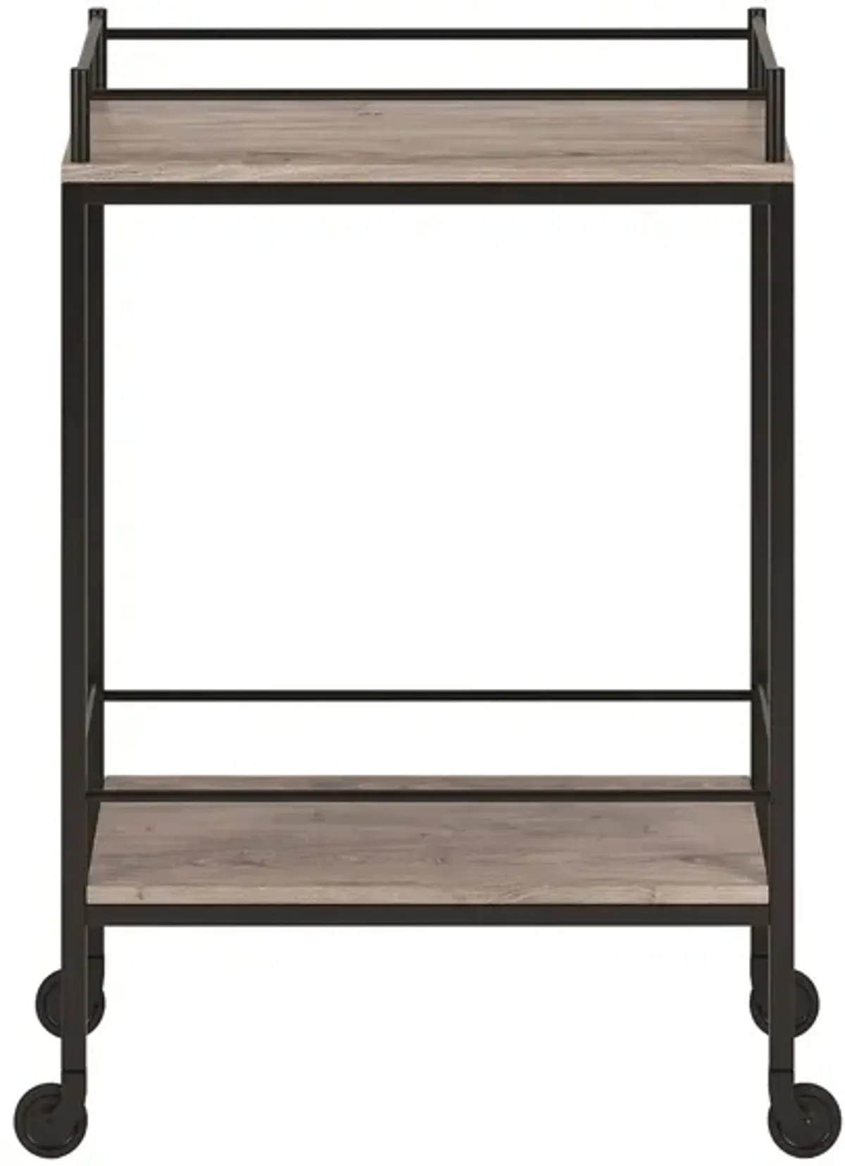 Barnes Brook Bar Cart in Antiqued Gray Oak by Hudson & Canal