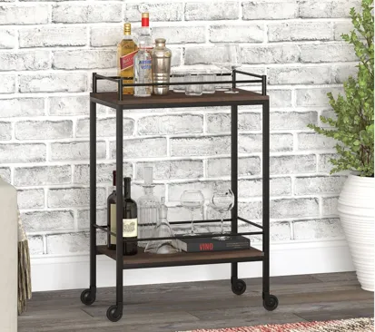 Barnes Brook Bar Cart in Alder Brown by Hudson & Canal