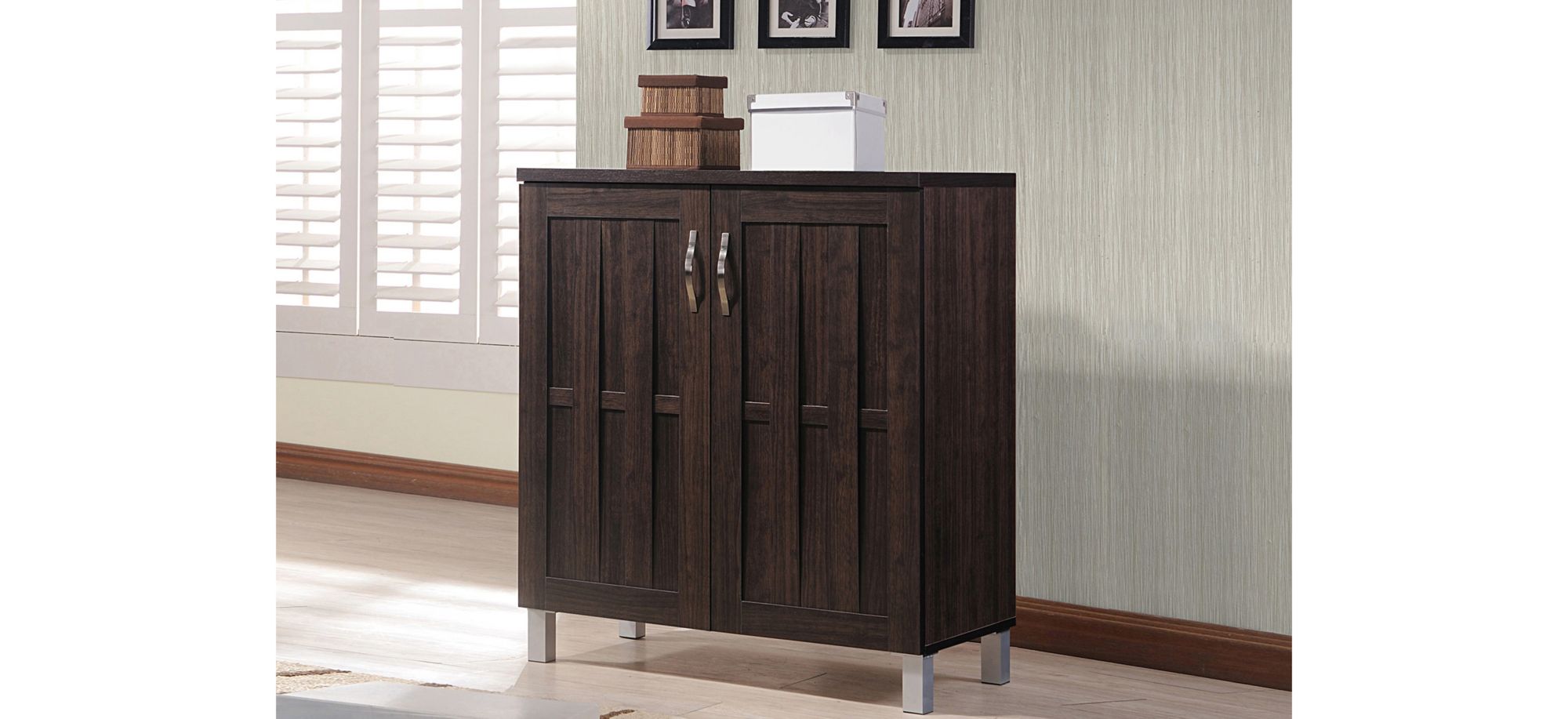 Exce Sideboard Storage Cabinet in Dark Brown by Wholesale Interiors