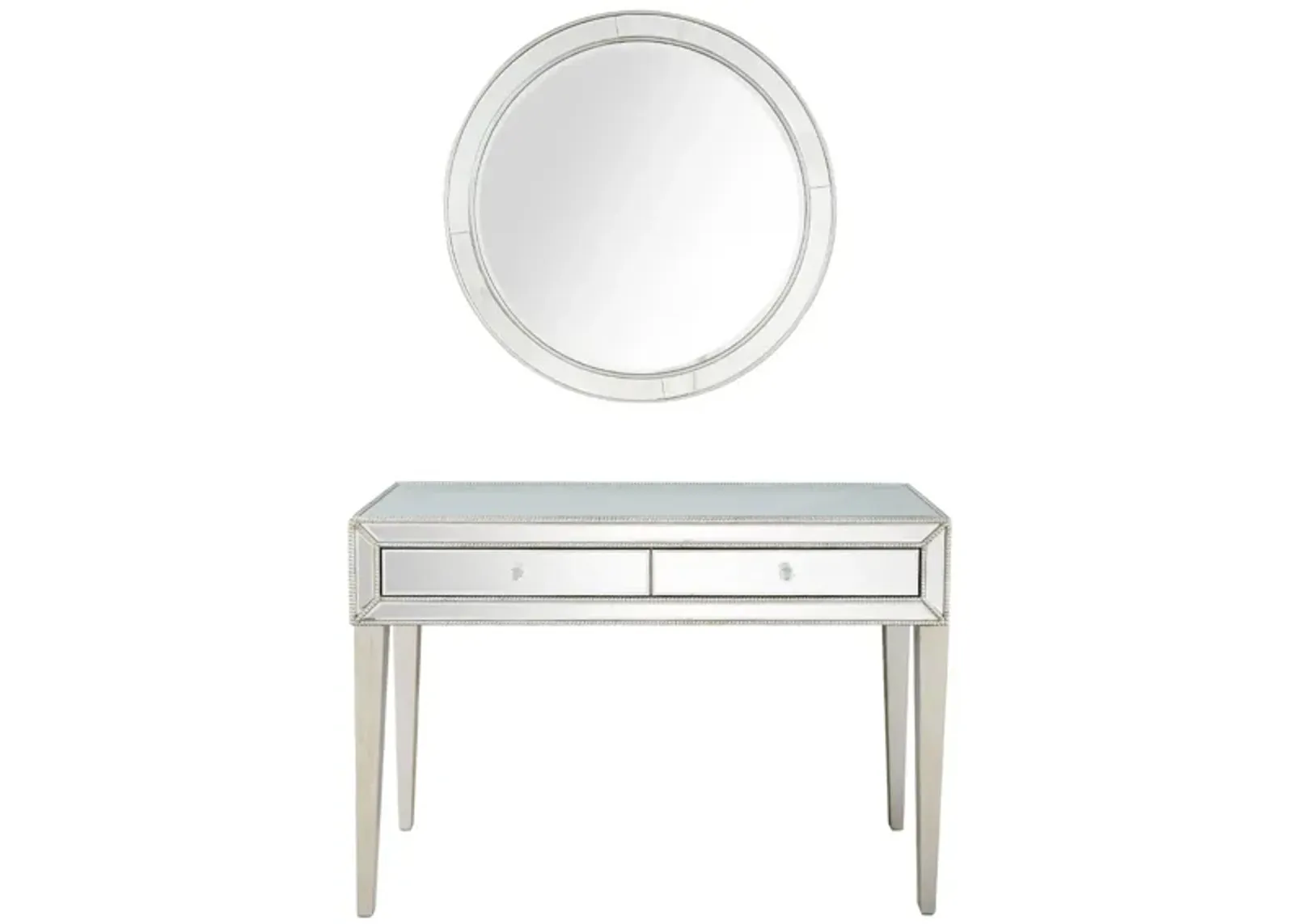 Alice Wall Mirror and Console Table in Antique Silver by CAMDEN ISLE