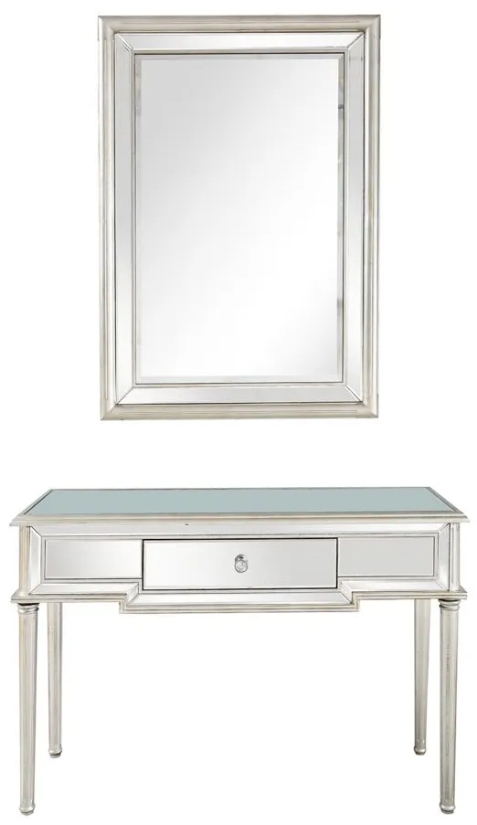 Morgan Wall Mirror and Console Table in Silver by CAMDEN ISLE