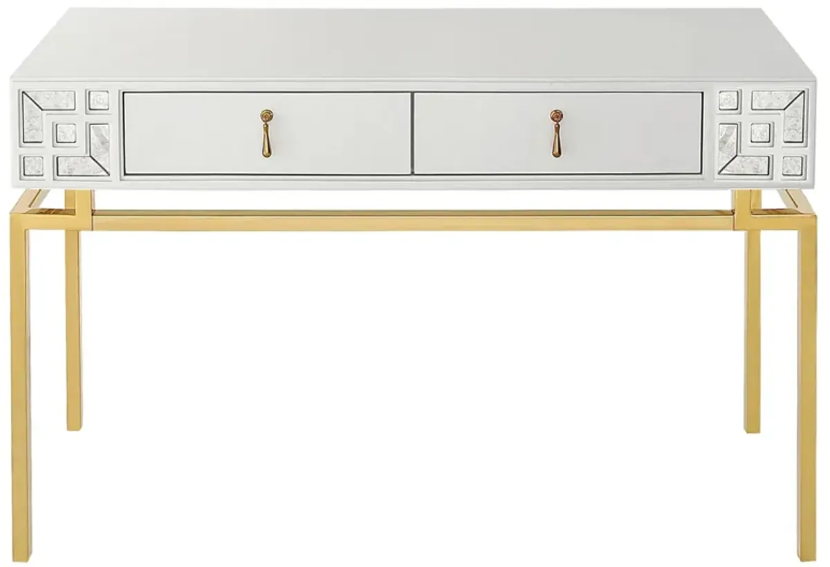 Dynasty Console Table in White by CAMDEN ISLE