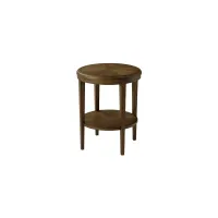 Nova Two Tiered Round Side Table in Dusk by Theodore Alexander