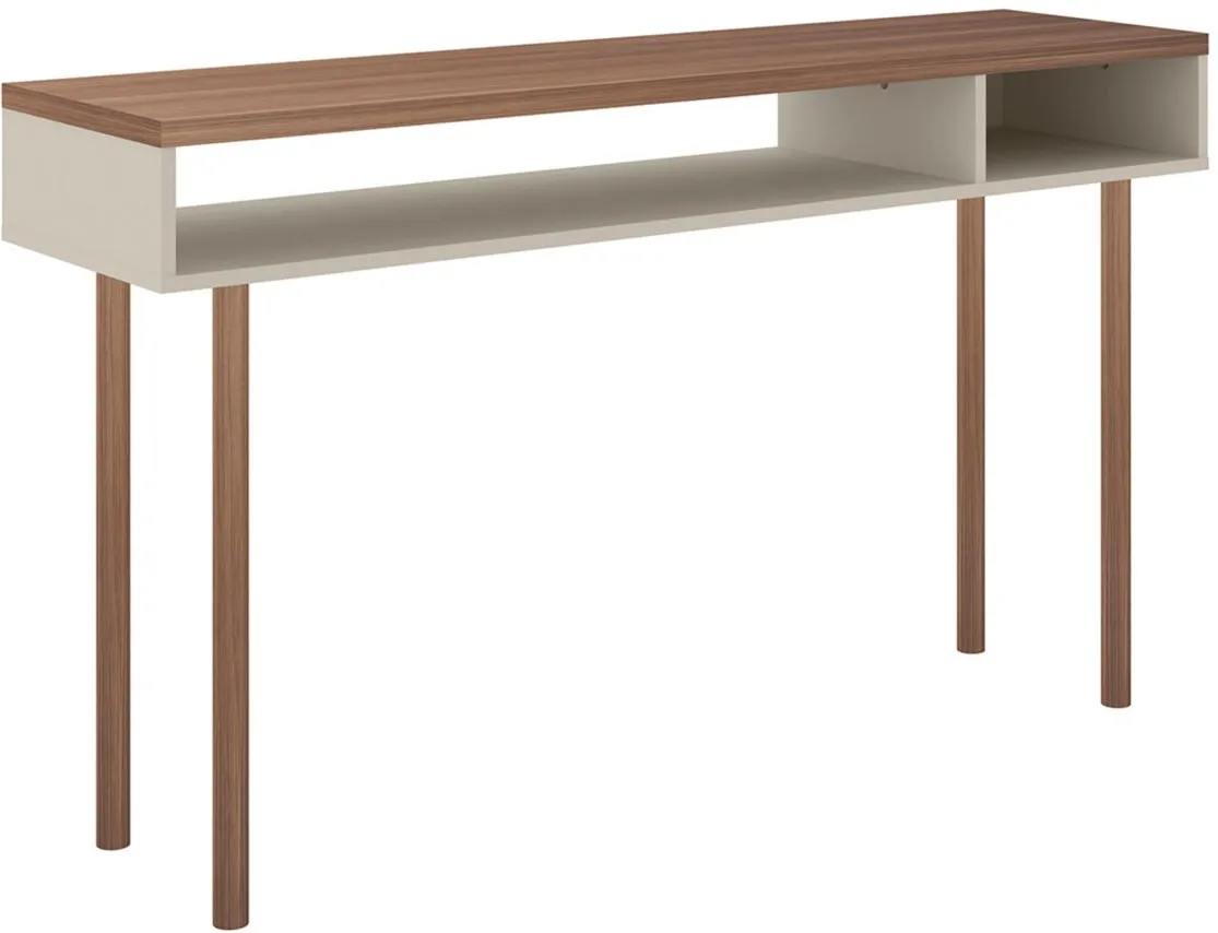 Andrale Console Accent Table in Off White and Natural by Manhattan Comfort