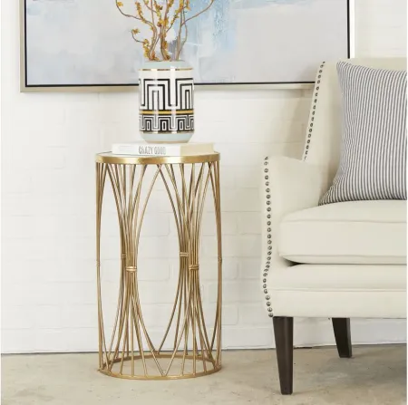 Ivy Collection Bold Accent Table in Gold by UMA Enterprises