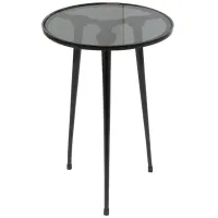 Ivy Collection Drum Accent Table in Black by UMA Enterprises
