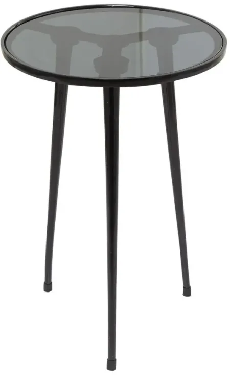 Ivy Collection Drum Accent Table in Black by UMA Enterprises