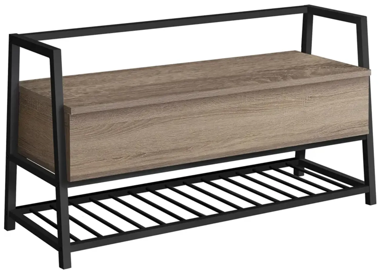 Turk Lift-Top Bench in Dark Taupe by Monarch Specialties