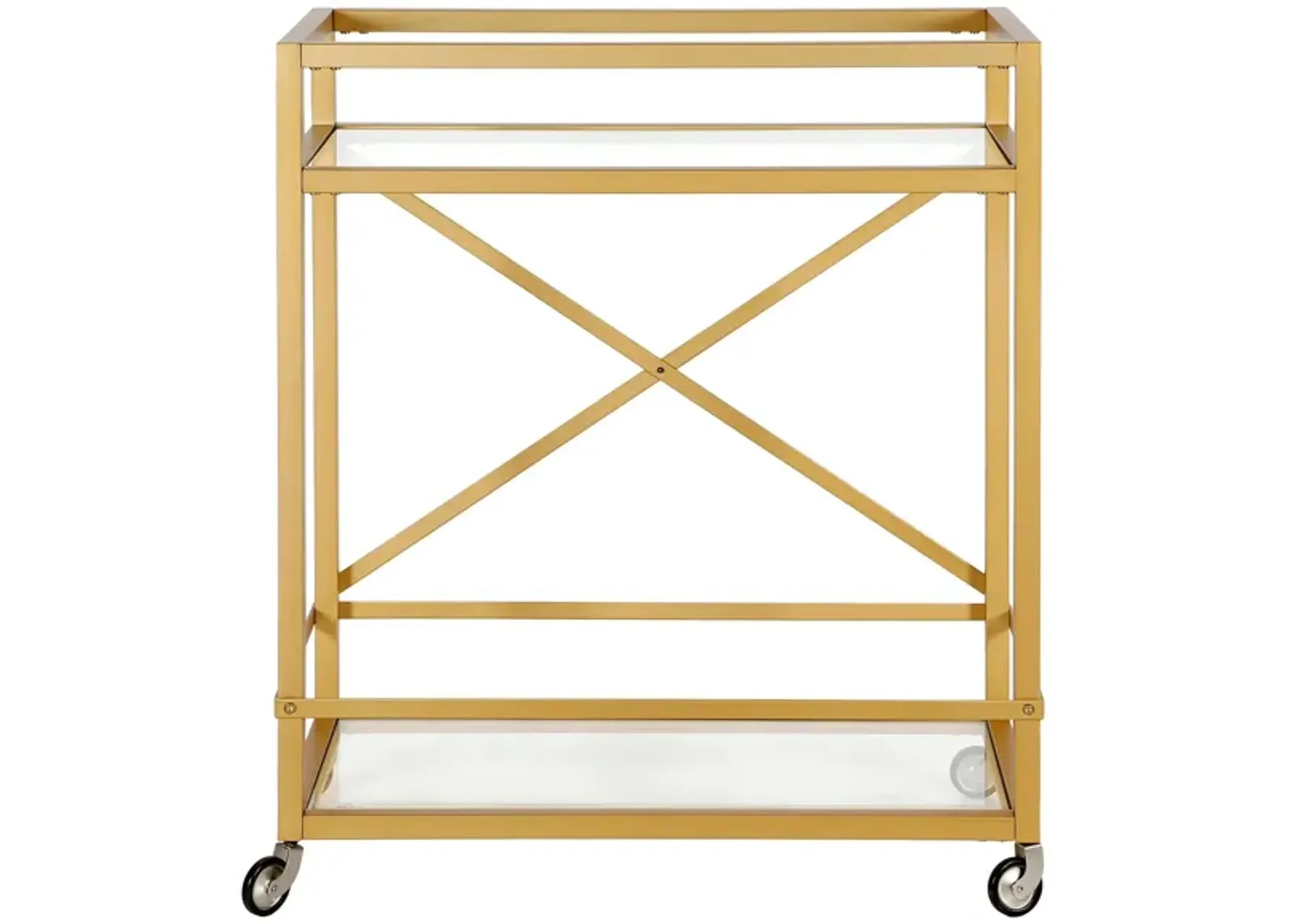 Warbler Rectangular Bar Cart in Brass by Hudson & Canal