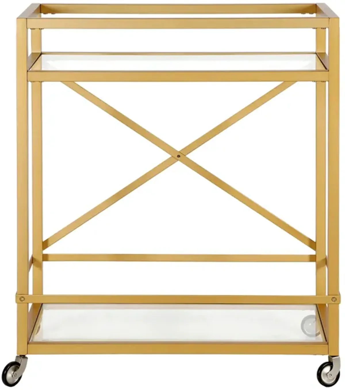 Warbler Rectangular Bar Cart in Brass by Hudson & Canal