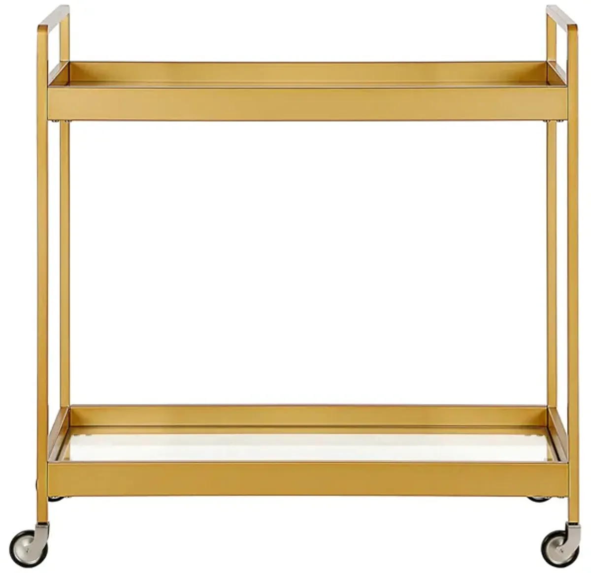 Tina Rectangular Bar Cart in Brass by Hudson & Canal