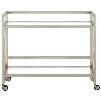 Holly Bar Cart in Satin Nickel by Hudson & Canal