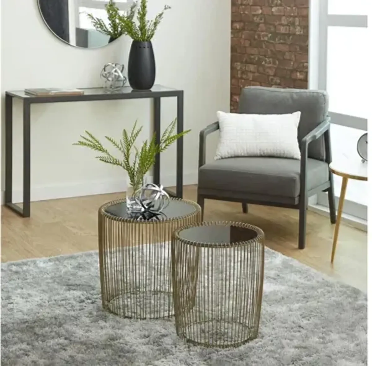 Ivy Collection Basket Accent Table 2-pc.