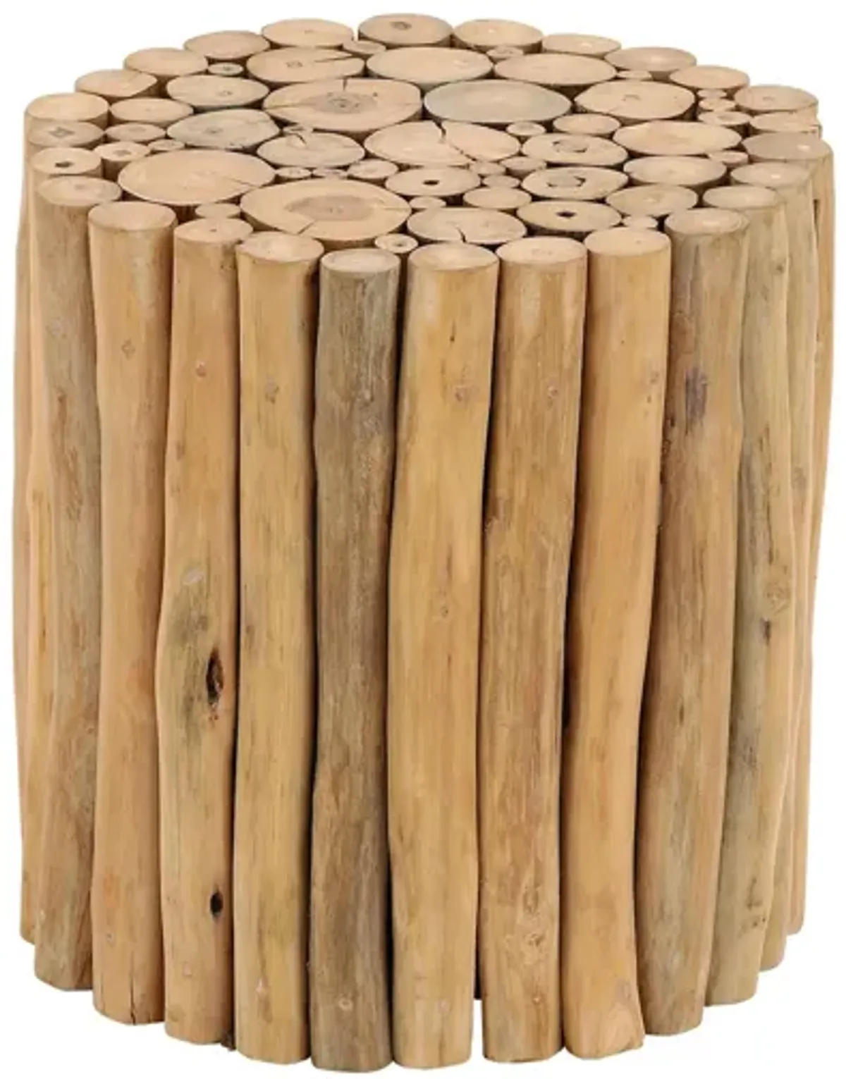 Ivy Collection Log Accent Table in Brown by UMA Enterprises