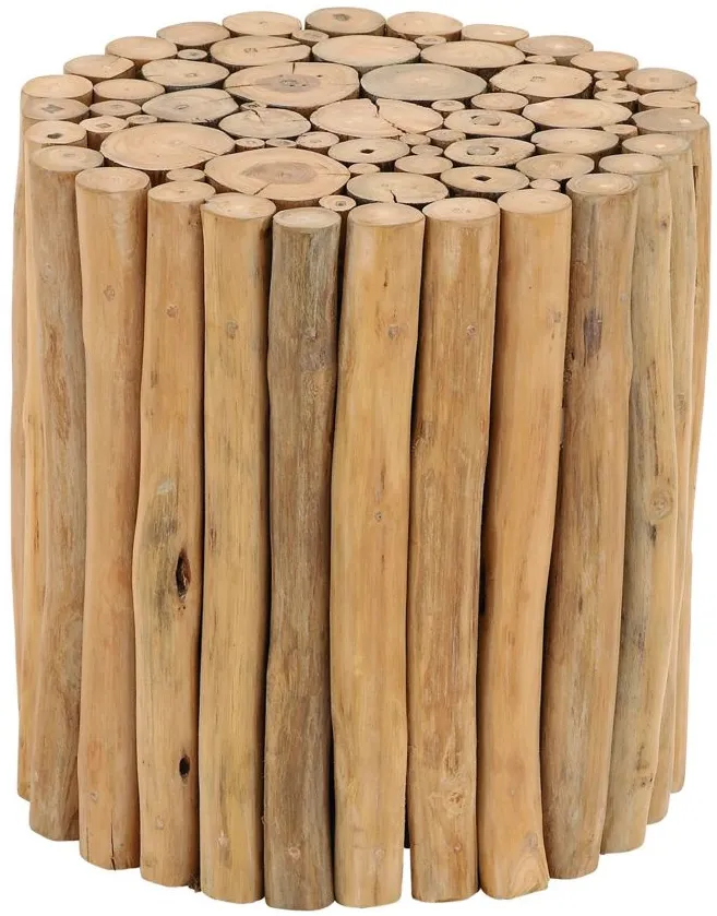 Ivy Collection Log Accent Table in Brown by UMA Enterprises