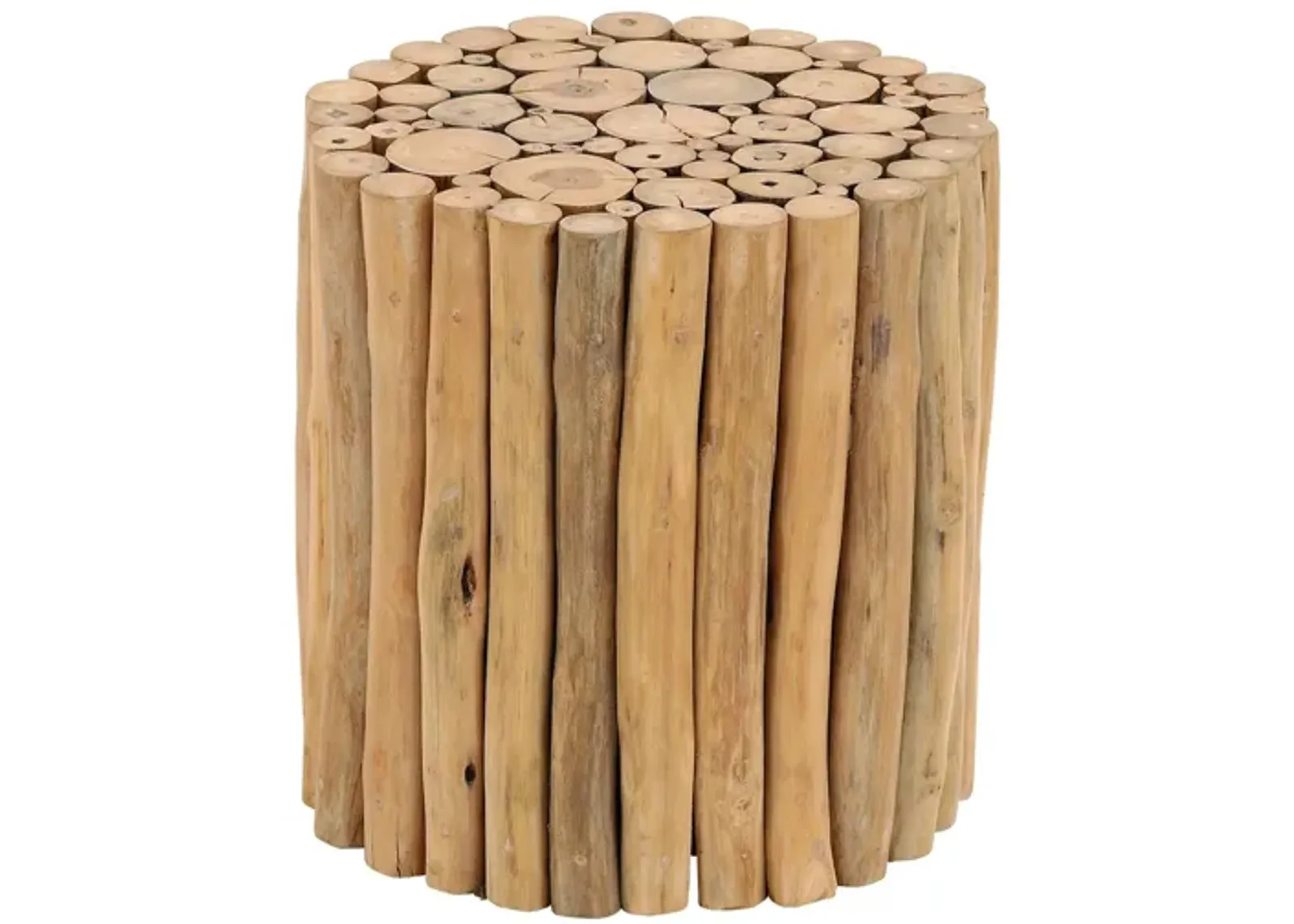 Ivy Collection Log Accent Table in Brown by UMA Enterprises