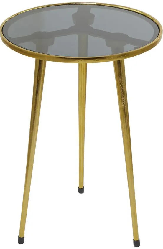 Ivy Collection Drum Accent Table in Gold by UMA Enterprises