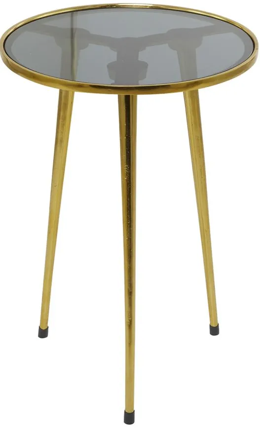 Ivy Collection Drum Accent Table in Gold by UMA Enterprises