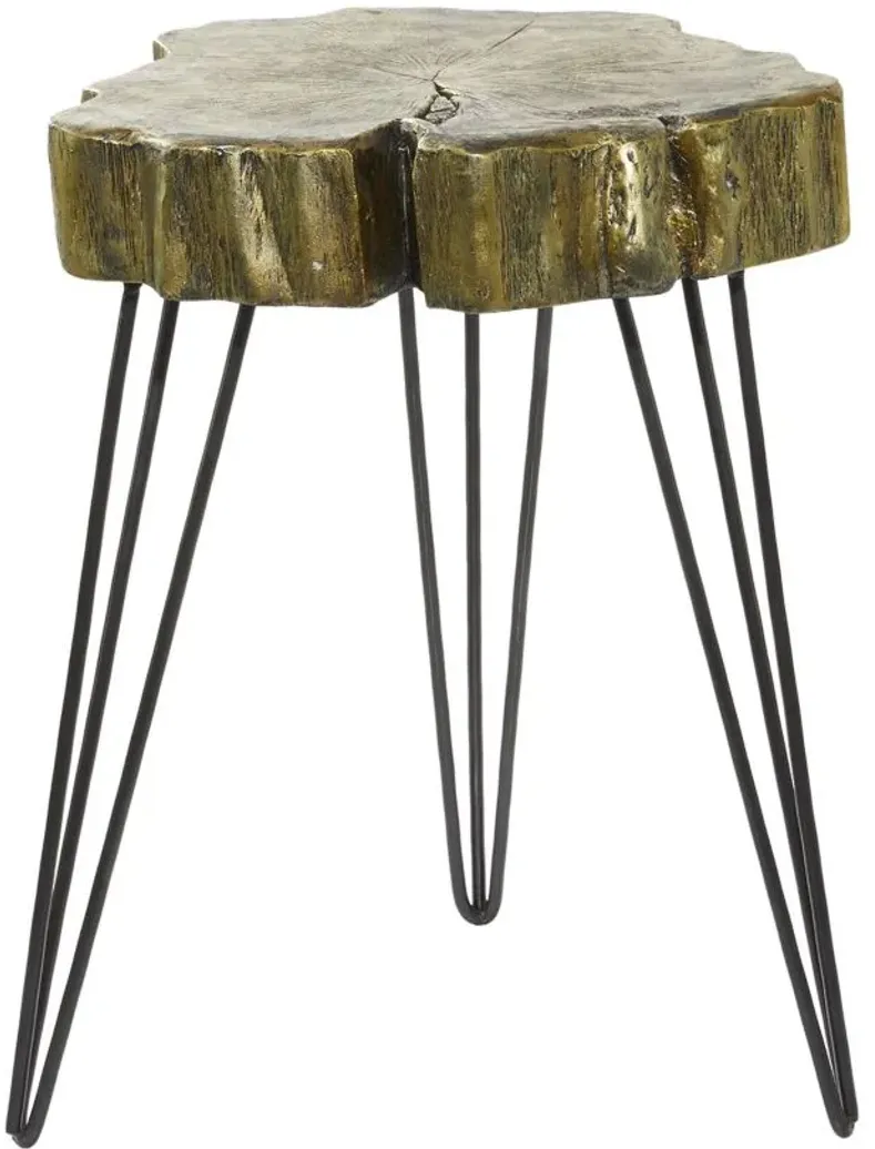 Ivy Collection Wood Accent Table in Gold by UMA Enterprises