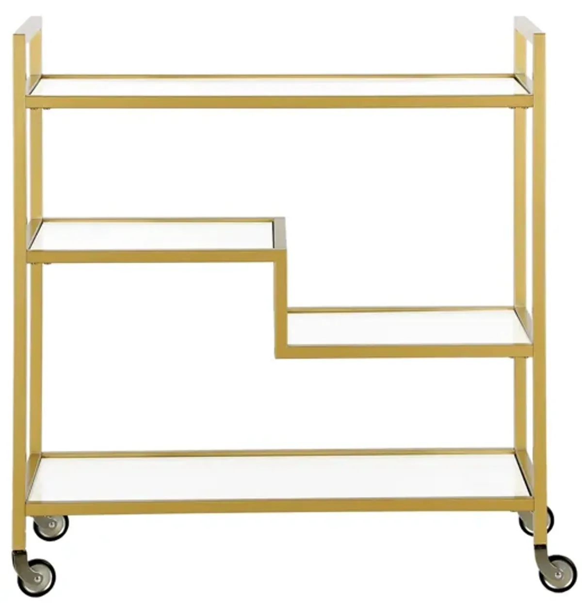 Lovett Bar Cart in Brass by Hudson & Canal