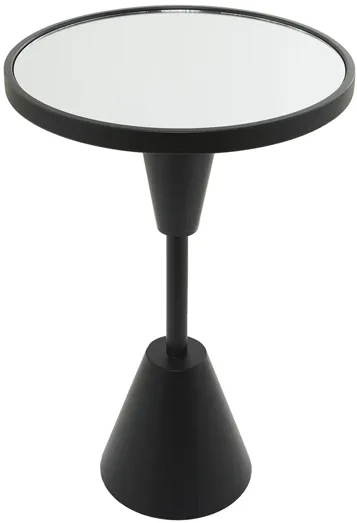 Ivy Collection Mirror Accent Table in Black by UMA Enterprises