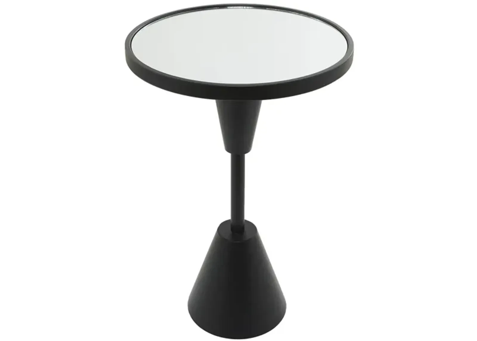 Ivy Collection Mirror Accent Table in Black by UMA Enterprises