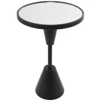 Ivy Collection Mirror Accent Table in Black by UMA Enterprises