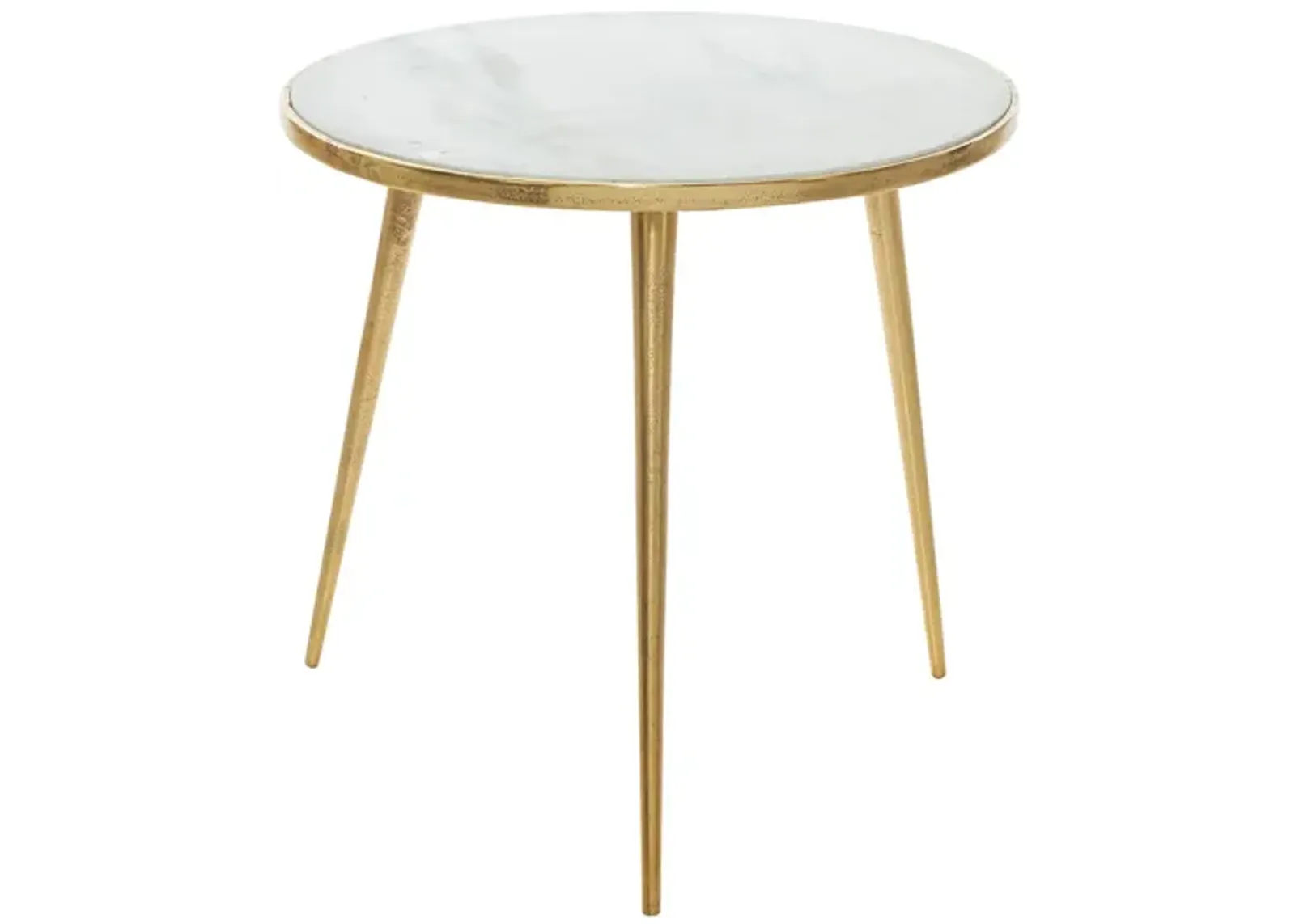 Ivy Collection Drum Accent Table in Gold by UMA Enterprises