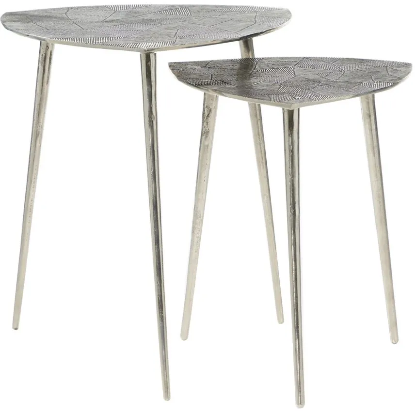 Ivy Collection Triangle Accent Table -2pc. in Gray by UMA Enterprises