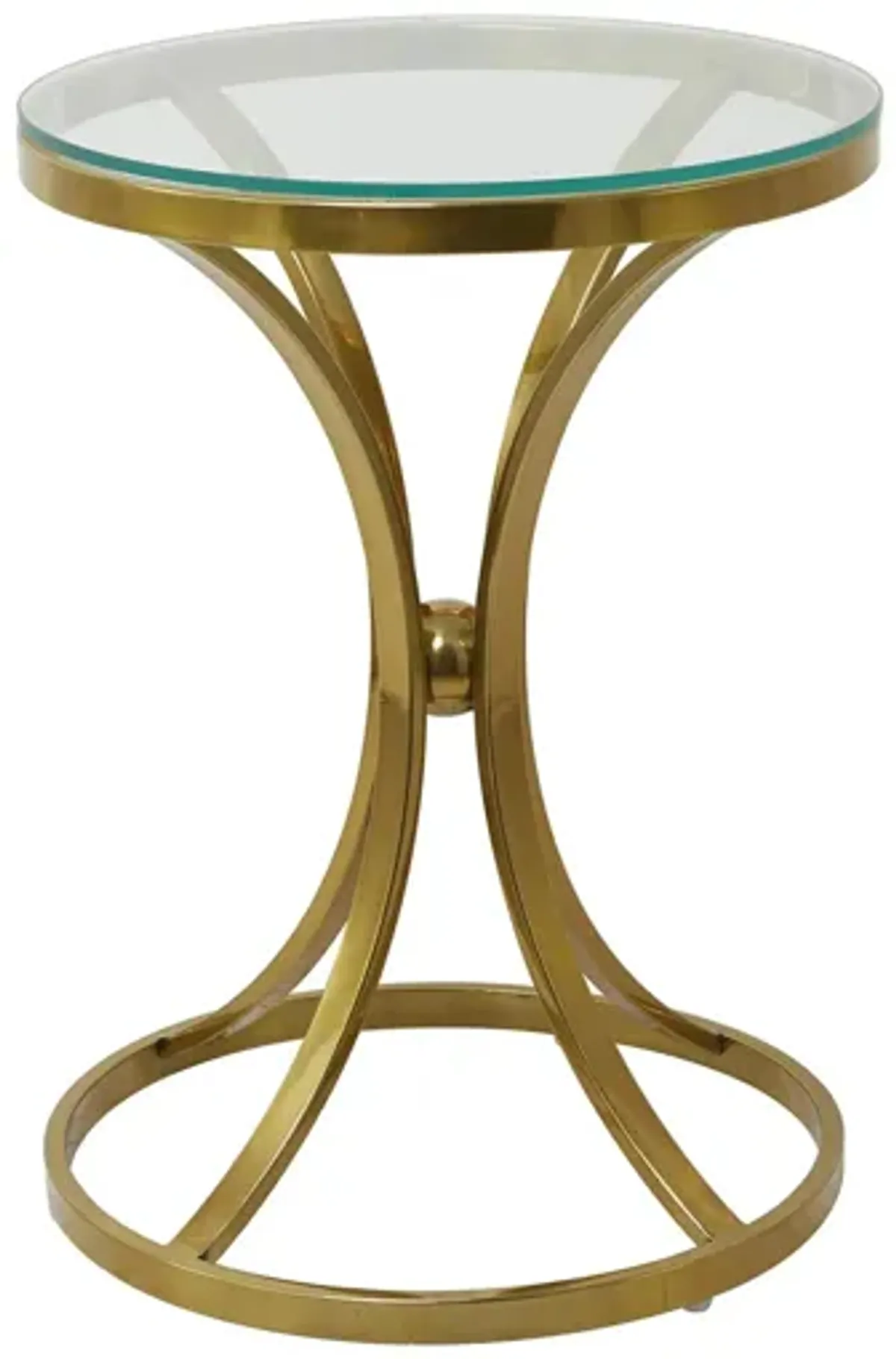 Ivy Collection Hourglass Accent Table in Gold by UMA Enterprises