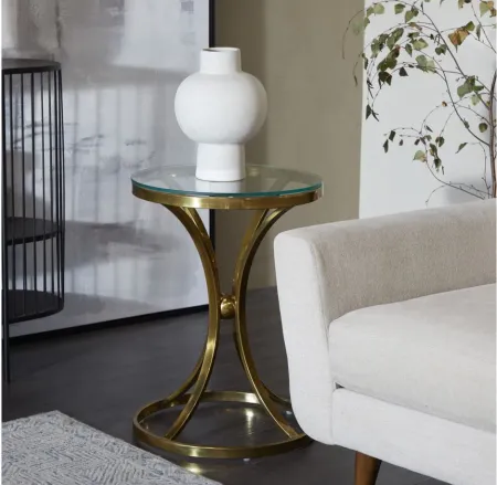 Ivy Collection Hourglass Accent Table in Gold by UMA Enterprises