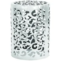 Ivy Collection Floral Accent Table in Silver by UMA Enterprises
