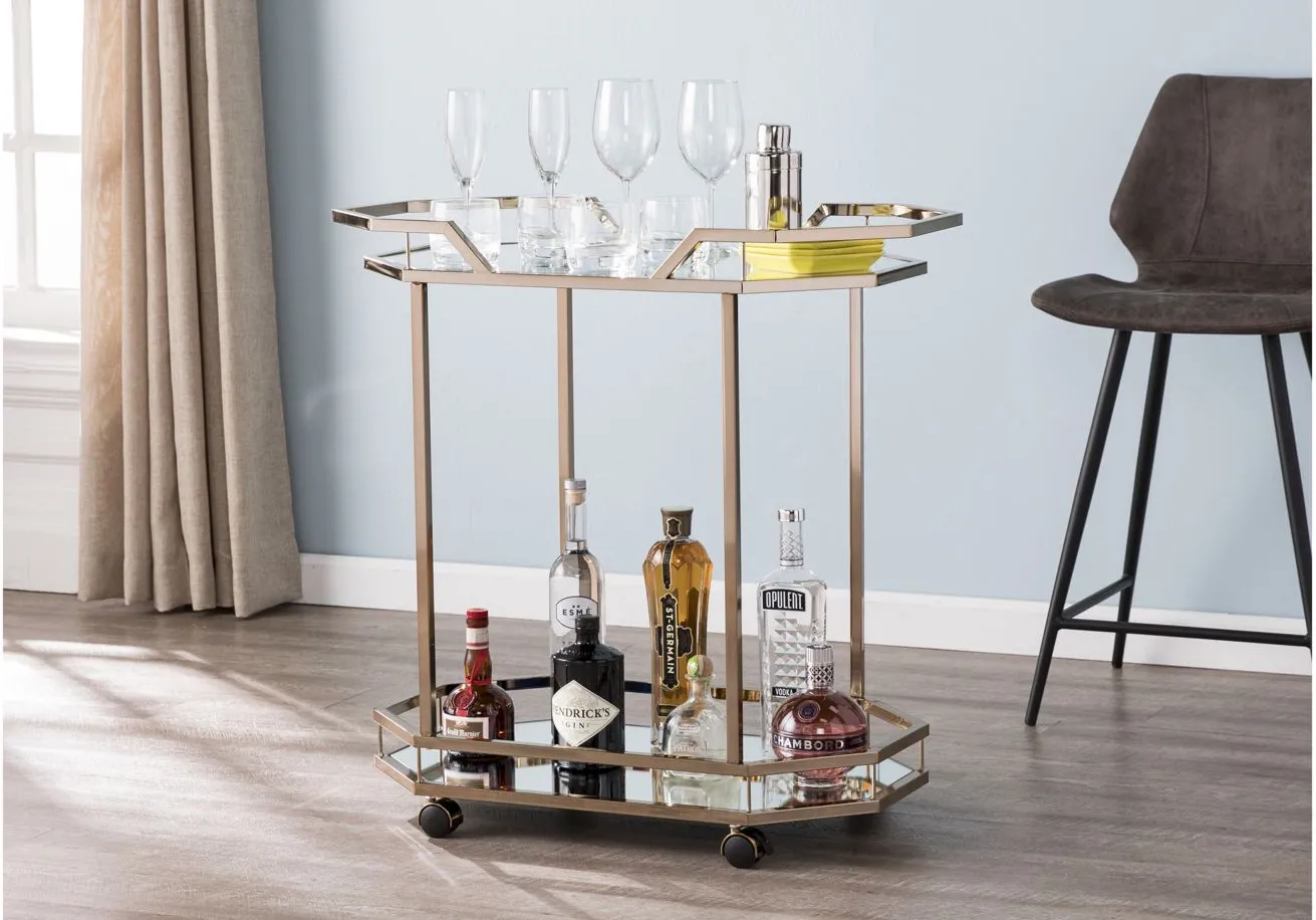 Giselle Bar Cart in Champagne by SEI Furniture