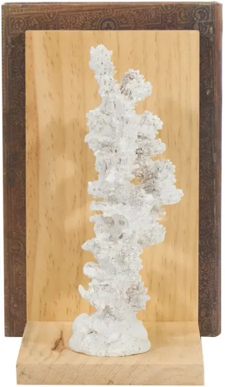 Ivy Collection Resin Coral Textured Bookends Set in White by UMA Enterprises