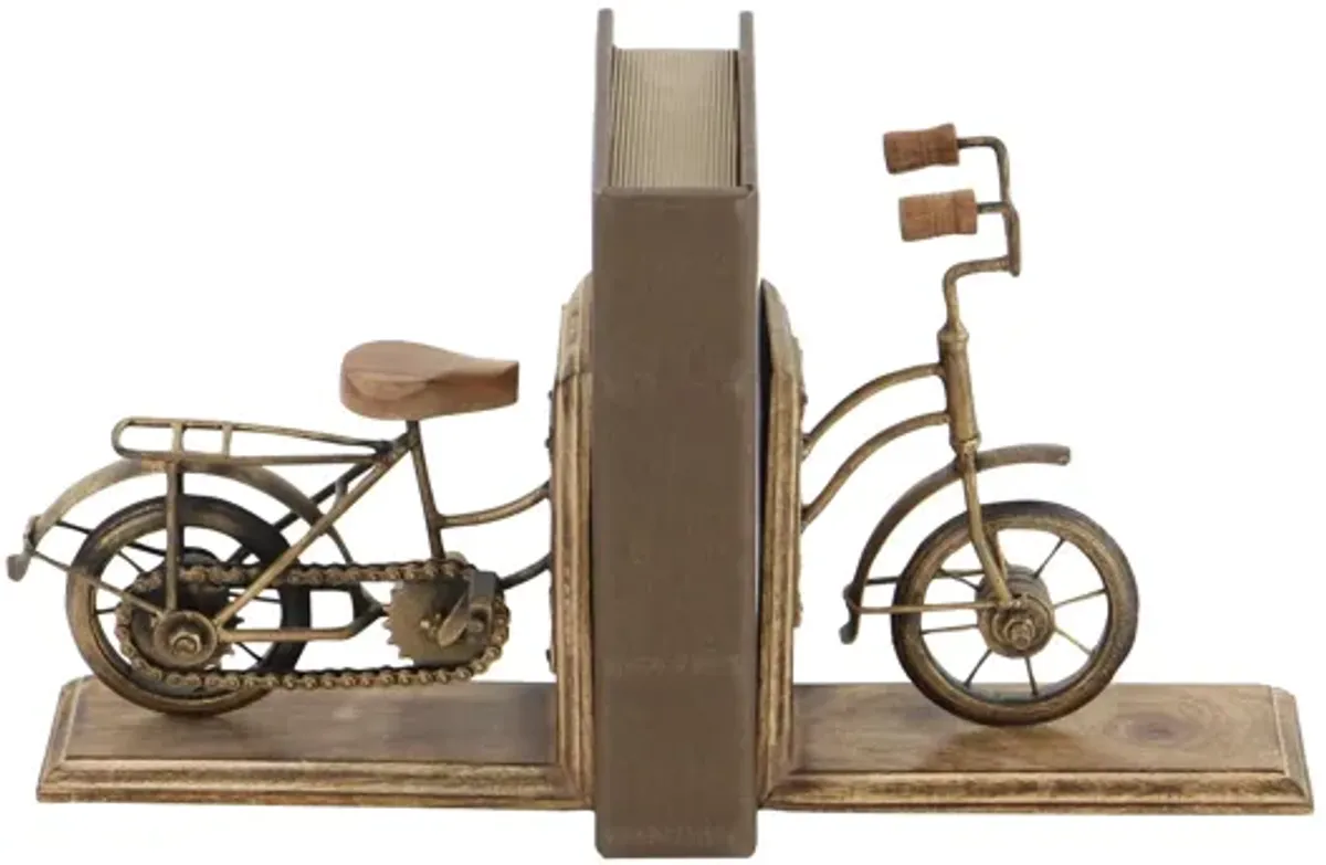 Ivy Collection Antiqued Bike Bookends Set