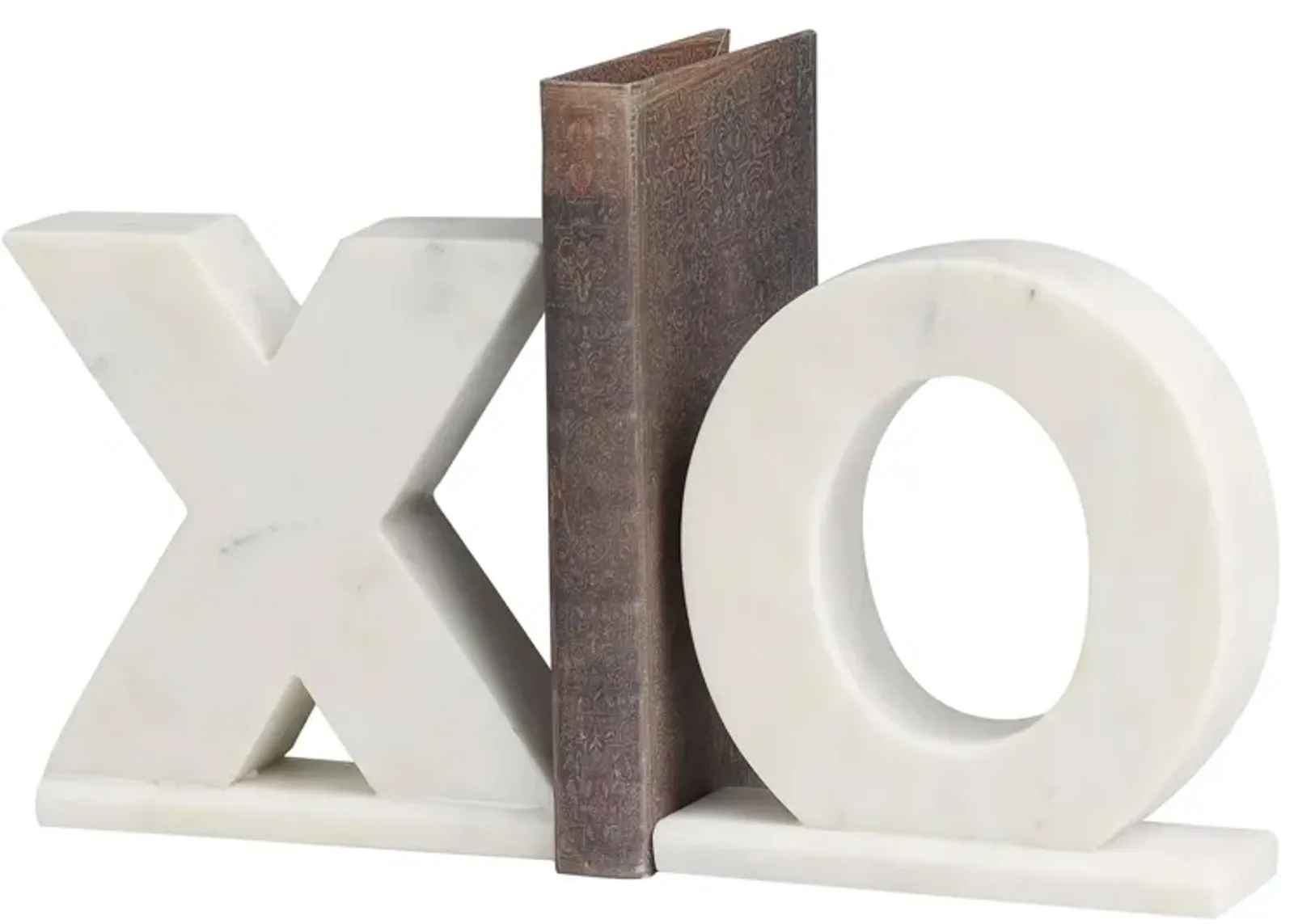 Ivy Collection Sleek X and O Bookends Set