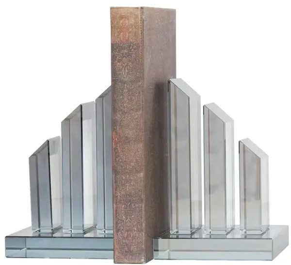 Ivy Collection Geometric Pyramid Bookends Set