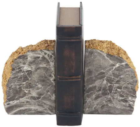 Ivy Collection Geode Bookends Set in Gray by UMA Enterprises