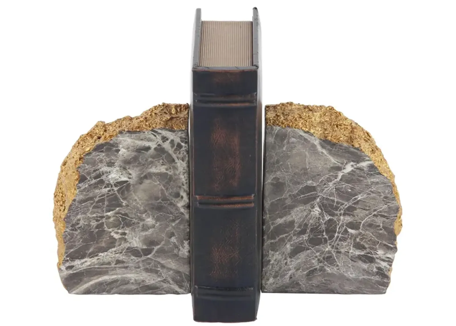 Ivy Collection Geode Bookends Set in Gray by UMA Enterprises