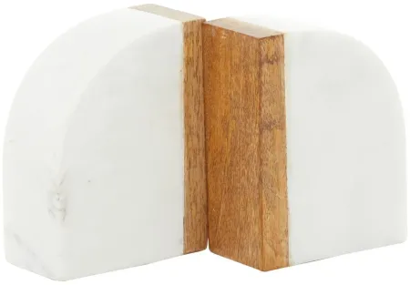 Ivy Collection Bookends Set in White by UMA Enterprises