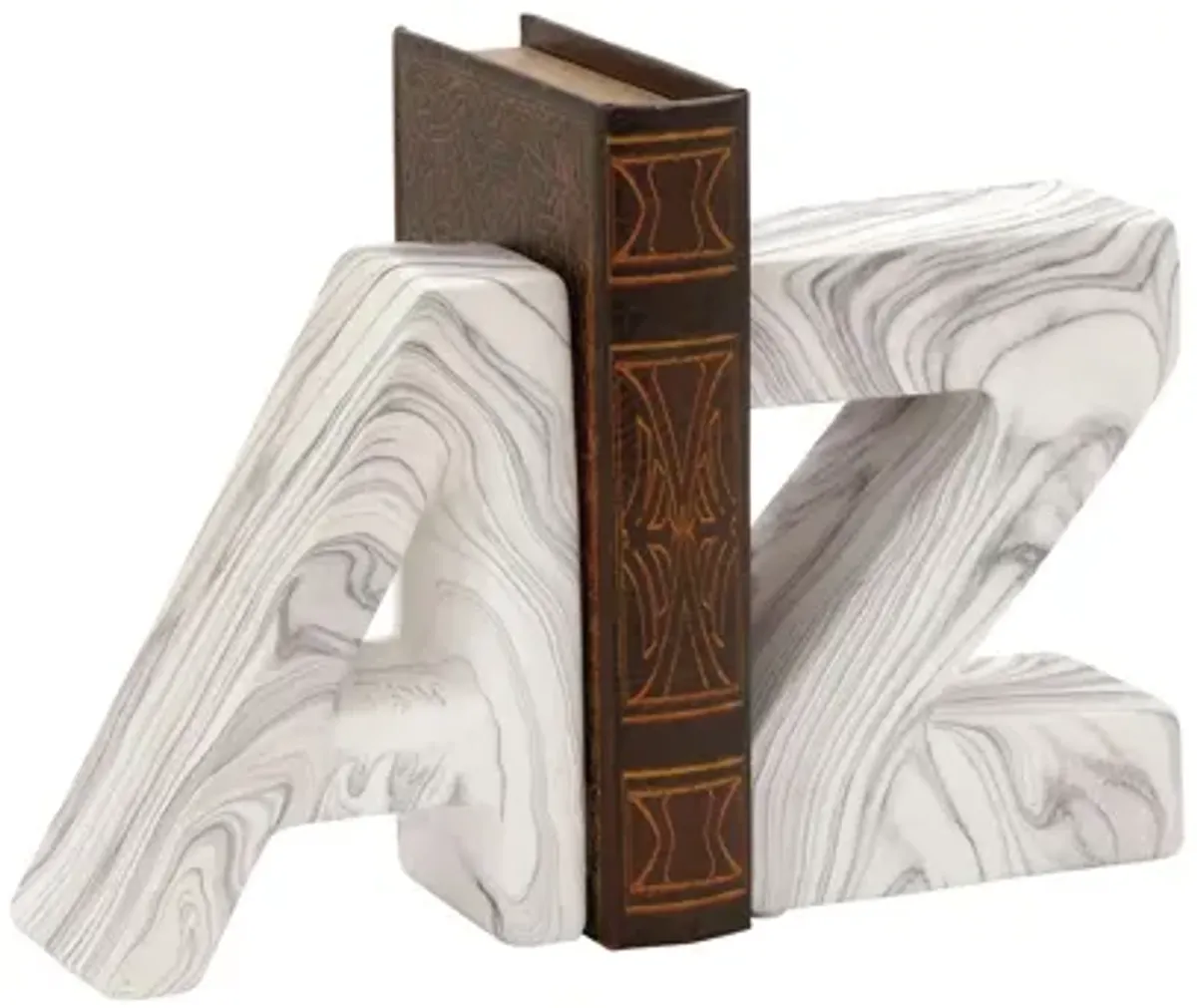 Ivy Collection A Z Text Bookends Set