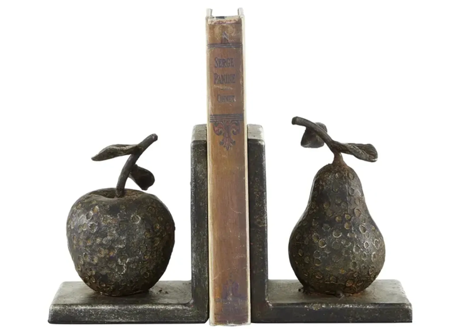 Ivy Collection Apple and Pear Fruit Bookends Set