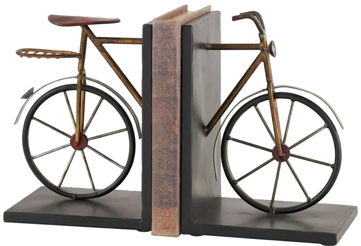 Ivy Collection Bicycle Bookends Set in Black by UMA Enterprises