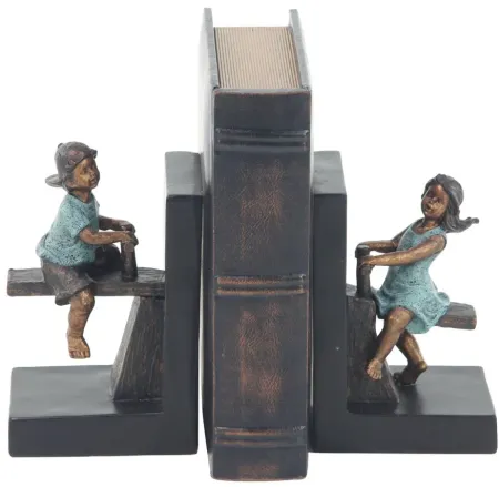 Ivy Collection People with Swing Bookends Set in Brown by UMA Enterprises